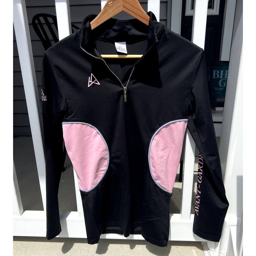 Avant-Garde Equestrian Quarter Zip Women's Jacket Small Black Pink